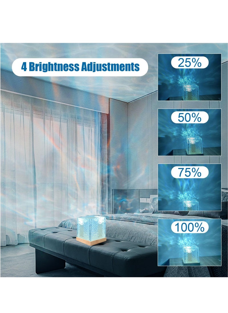 Galaxy Projector Light for Bedroom, Ocean Wave Sensory Light with 16 Colors, Romantic Visual Mood Lighting Lamp, Ceiling Projector Night Light for Bedroom/Party/Game Rooms (ice Cube)