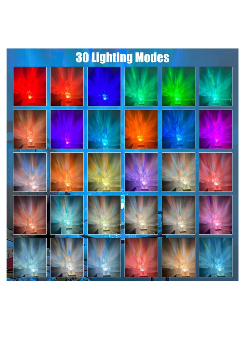 Galaxy Projector Light for Bedroom, Ocean Wave Sensory Light with 16 Colors, Romantic Visual Mood Lighting Lamp, Ceiling Projector Night Light for Bedroom/Party/Game Rooms (ice Cube)