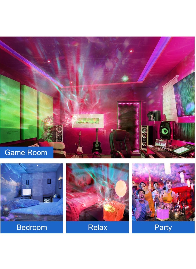 Galaxy Projector Light for Bedroom, Ocean Wave Sensory Light with 16 Colors, Romantic Visual Mood Lighting Lamp, Ceiling Projector Night Light for Bedroom/Party/Game Rooms (ice Cube)