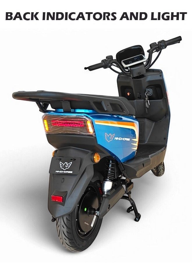 Electric Scooter with 1500W Motor, 60V 20Ah Battery, 60km/h Max Speed, 50km Range, Carbon Alloy Frame, Remote Lock, Under-Seat Storage, 14-Inch Tires, Disc Brakes, 3-Speed Modes