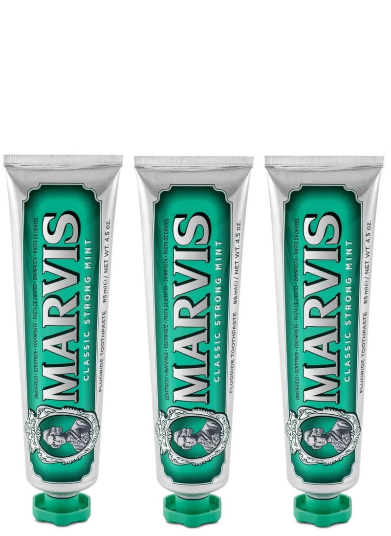 Marvis Classic Strong Mint Toothpaste Bundle (3x85ml)