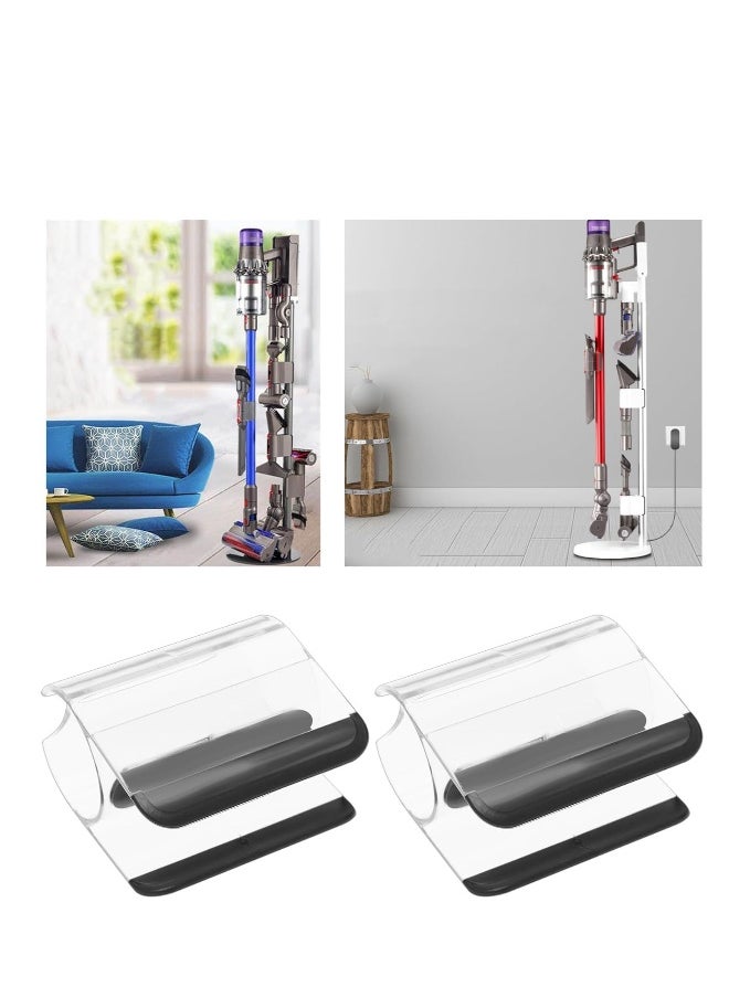 Attachment Clip Holder, Compatible with Dyson V6 V7 V8 V10 V11 V12 V15 Vacuum Cleaner Storage Rack Bracket Organizer Accessories, Unique Transparent Design, Luxurious and Delicate (2PCS)
