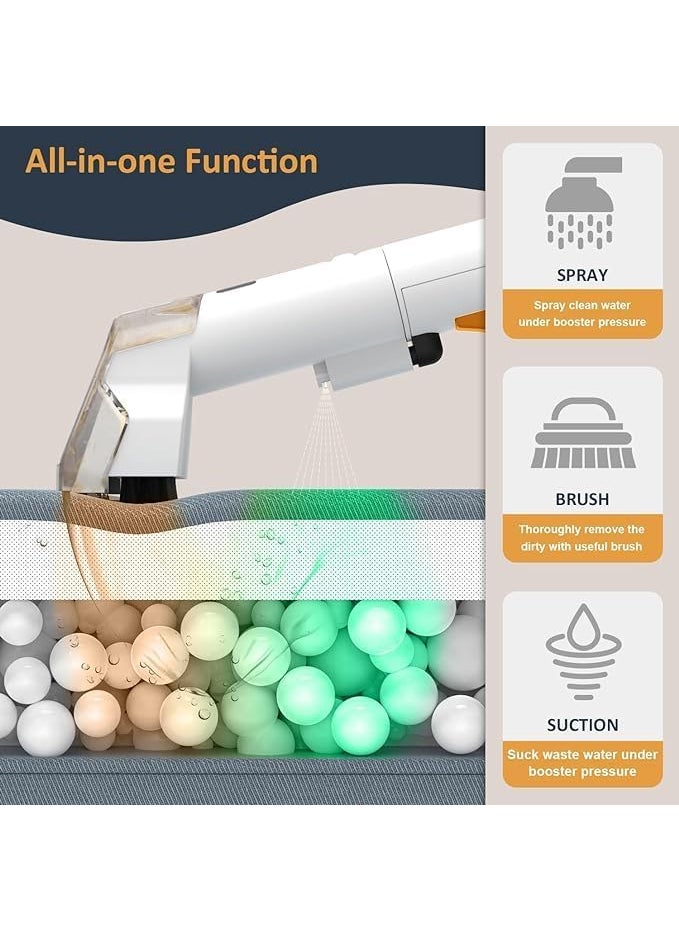 Seafront Cordless Carpet Cleaner Machine with Double Water Tank for Your Home Commercial Cleaner Machine Portable Carpet Couch Deep Cleaner 110V Handheld Rug Cleaner for Pet Stains Sofa