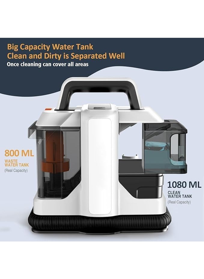 Seafront Cordless Carpet Cleaner Machine with Double Water Tank for Your Home Commercial Cleaner Machine Portable Carpet Couch Deep Cleaner 110V Handheld Rug Cleaner for Pet Stains Sofa