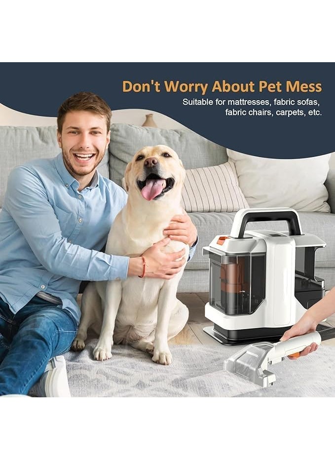 Seafront Cordless Carpet Cleaner Machine with Double Water Tank for Your Home Commercial Cleaner Machine Portable Carpet Couch Deep Cleaner 110V Handheld Rug Cleaner for Pet Stains Sofa