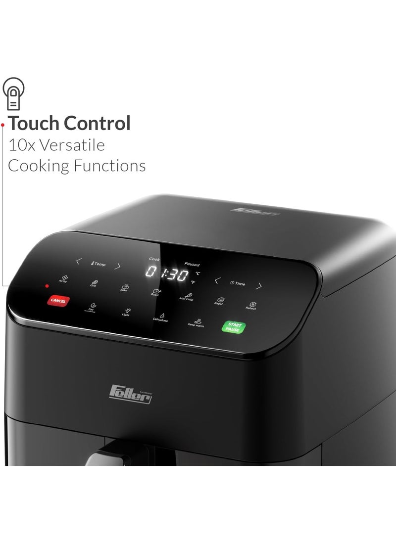 Air Fryer 1800 W, Large 7L Cap., Xcyclone-Tech, 4x Non-Stick Ceramic Coating, 10 Cooking Functions, Touch Panel, Cool-Touch+Interior Lightning
