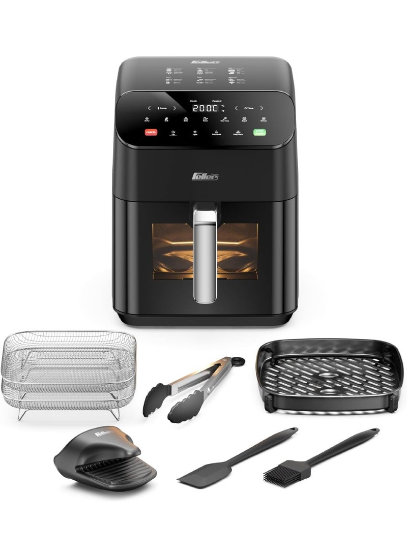 Air Fryer 1800 W, Large 7L Cap., Xcyclone-Tech, 4x Non-Stick Ceramic Coating, 10 Cooking Functions, Touch Panel, Cool-Touch+Interior Lightning
