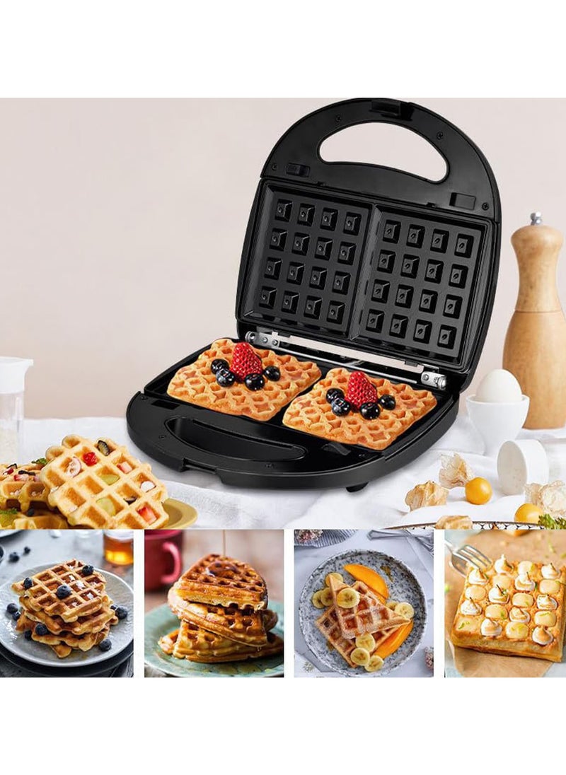 3 in 1 Electric Donut Sandwich Baking Machine,Toaster,Waffle Iron,with Removable Non-Stick Plates,Multifunctional Panini Press Grill,Easy to Use & Clean for WaffleMaker