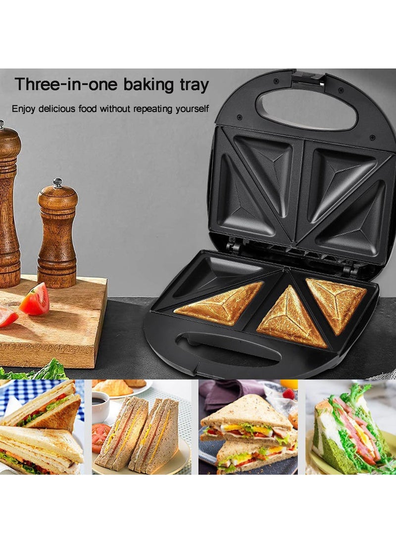 3 in 1 Electric Donut Sandwich Baking Machine,Toaster,Waffle Iron,with Removable Non-Stick Plates,Multifunctional Panini Press Grill,Easy to Use & Clean for WaffleMaker