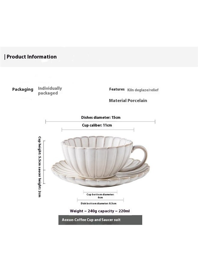 Tea Cup And Saucer Set，1 Set Ceramic Set Coffee White Travel Ceramics Pottery Cup