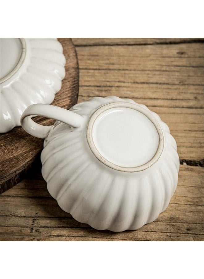 Tea Cup And Saucer Set，1 Set Ceramic Set Coffee White Travel Ceramics Pottery Cup