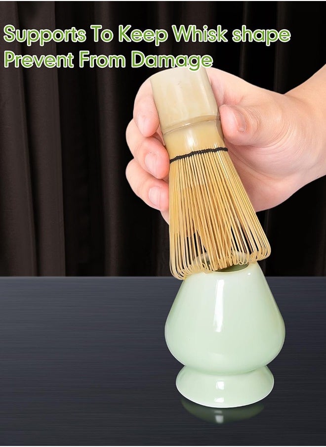 Matcha Set and Bowl, Matcha Making Kit Whisk, Bowl With Spout, Sifter, Ceramic Whisk Holder, Spoon Japanese Tea Powder Starter Tools For Ceremony Gift（7 pack）