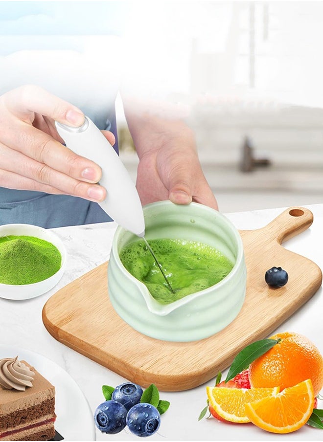 Matcha Set and Bowl, Matcha Making Kit Whisk, Bowl With Spout, Sifter, Ceramic Whisk Holder, Spoon Japanese Tea Powder Starter Tools For Ceremony Gift（7 pack）