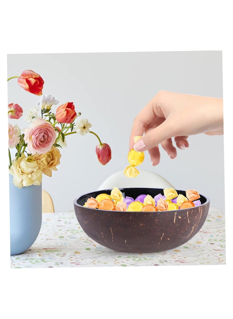 6 Pcs Natural Coconut Bowl Key Bowl for Entryway Table Candy Container Nuts Holder Fruits Dry Snack Storage Bowl Round Handcrafted Bowl for Home Decoration