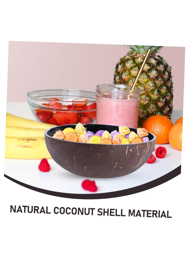 6 Pcs Natural Coconut Bowl Key Bowl for Entryway Table Candy Container Nuts Holder Fruits Dry Snack Storage Bowl Round Handcrafted Bowl for Home Decoration