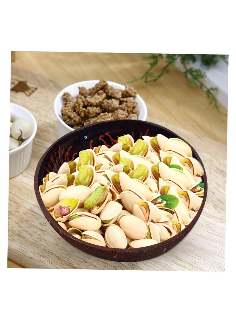 6 Pcs Natural Coconut Bowl Key Bowl for Entryway Table Candy Container Nuts Holder Fruits Dry Snack Storage Bowl Round Handcrafted Bowl for Home Decoration