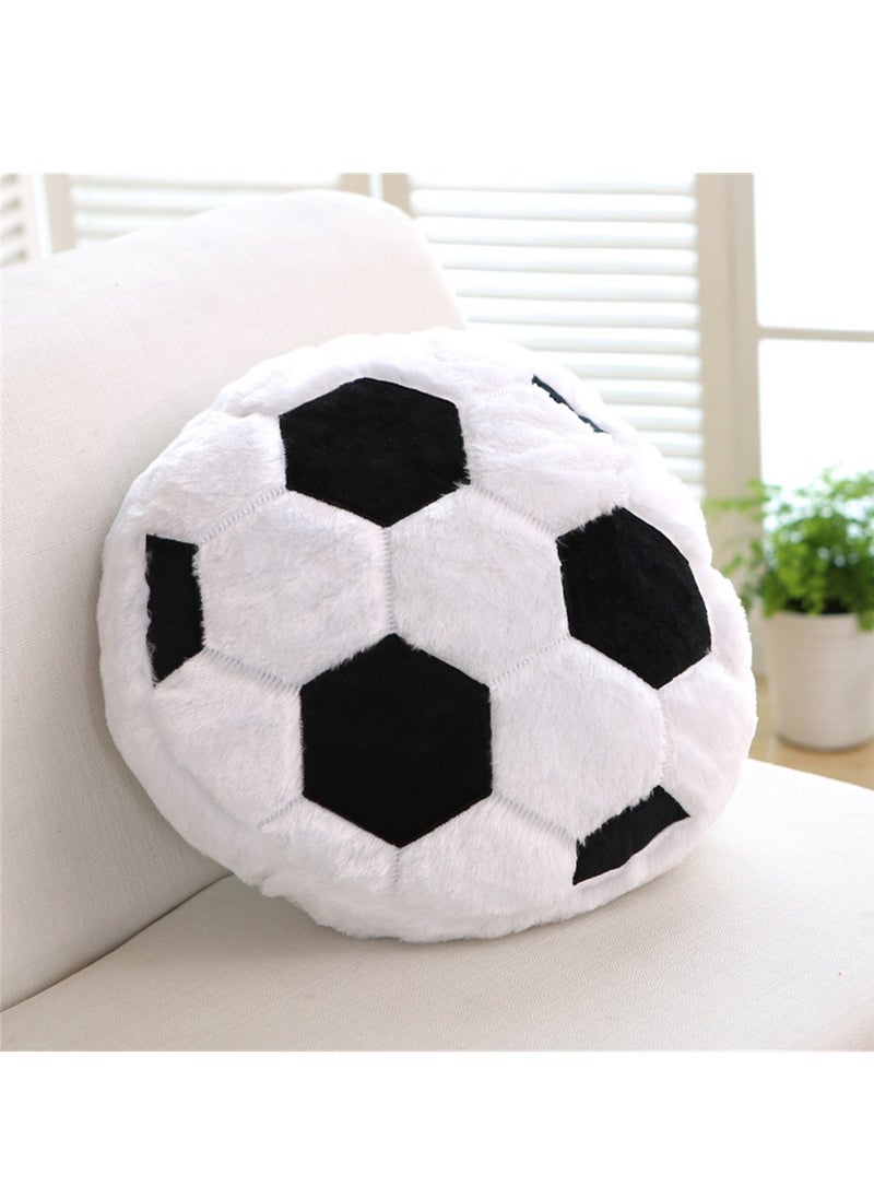 Soccer Throw Pillow, 2Pcs Soft Stuffed Cushion, Sports Toy Pillow, Cute Shaped Sports Decor Round Plush Pillow, Sport Theme Cushion Stuffed Pillow for Bedroom Sofa Decoration Children's Gifts