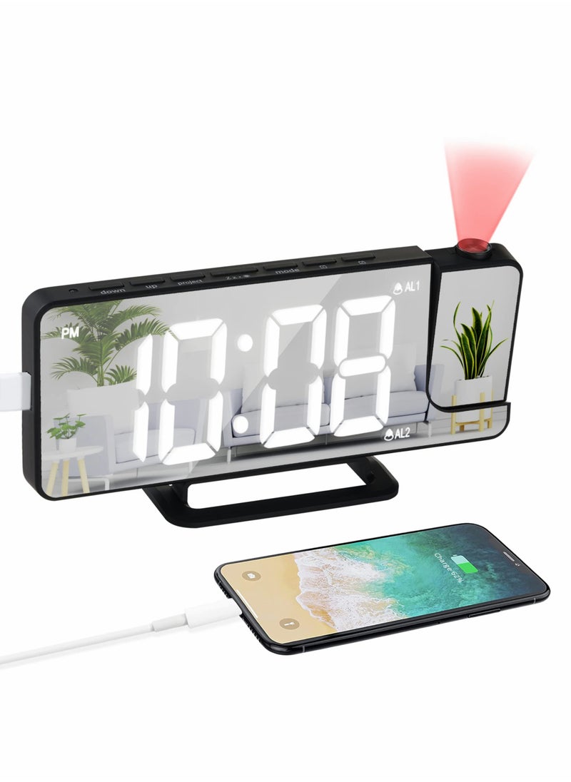 Projection Alarm Clock LED Digital Alarm Clock Mirror Alarm Clock