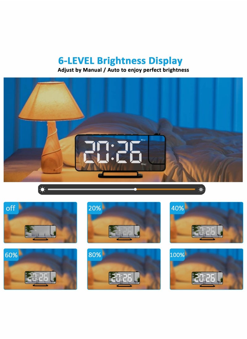 Projection Alarm Clock LED Digital Alarm Clock Mirror Alarm Clock