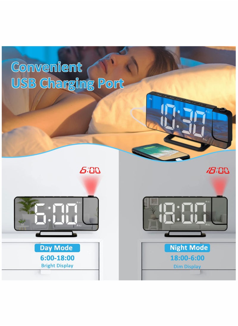 Projection Alarm Clock LED Digital Alarm Clock Mirror Alarm Clock