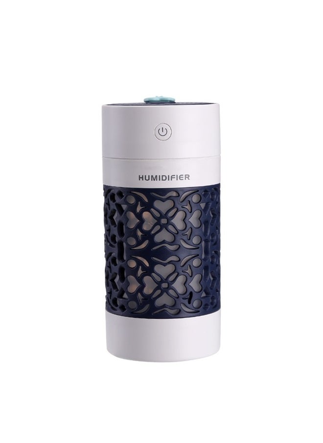 Portable Air Humidifier With LED Night Lamp And Mini Fan Blue，Cool Mist Humidifier - for Bedroom, Cars, and More - Auto-Off, Quiet Operation for Improved Indoor Air Quality