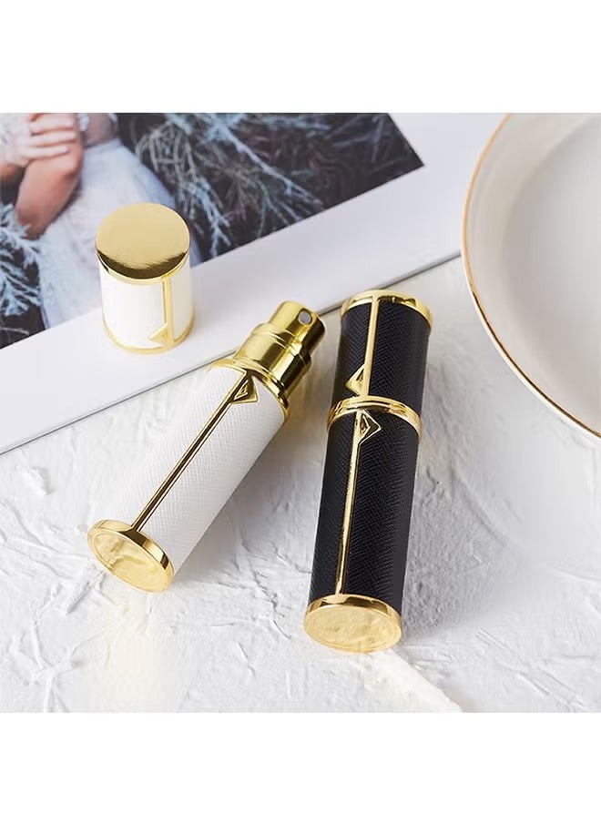 Perfume Bottles Empty Refill, Perfume Atomizer, Refillable Portable Mini Perfume Atomizer, Perfume Spray bottle Atomizer for Travel, Leaking Proof, Luxury Leather, 5ml (Black)