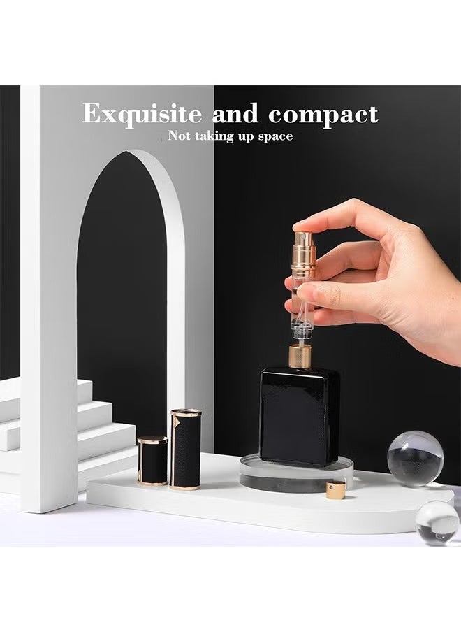 Perfume Bottles Empty Refill, Perfume Atomizer, Refillable Portable Mini Perfume Atomizer, Perfume Spray bottle Atomizer for Travel, Leaking Proof, Luxury Leather, 5ml (Black)