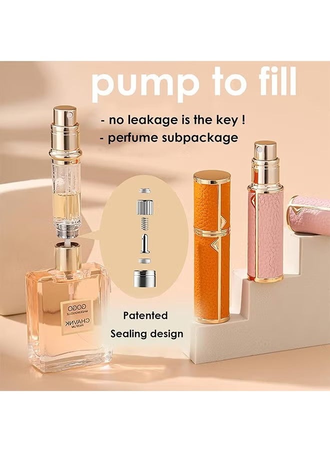 Perfume Bottles Empty Refill, Perfume Atomizer, Refillable Portable Mini Perfume Atomizer, Perfume Spray bottle Atomizer for Travel, Leaking Proof, Luxury Leather, 5ml (Dark Blue)