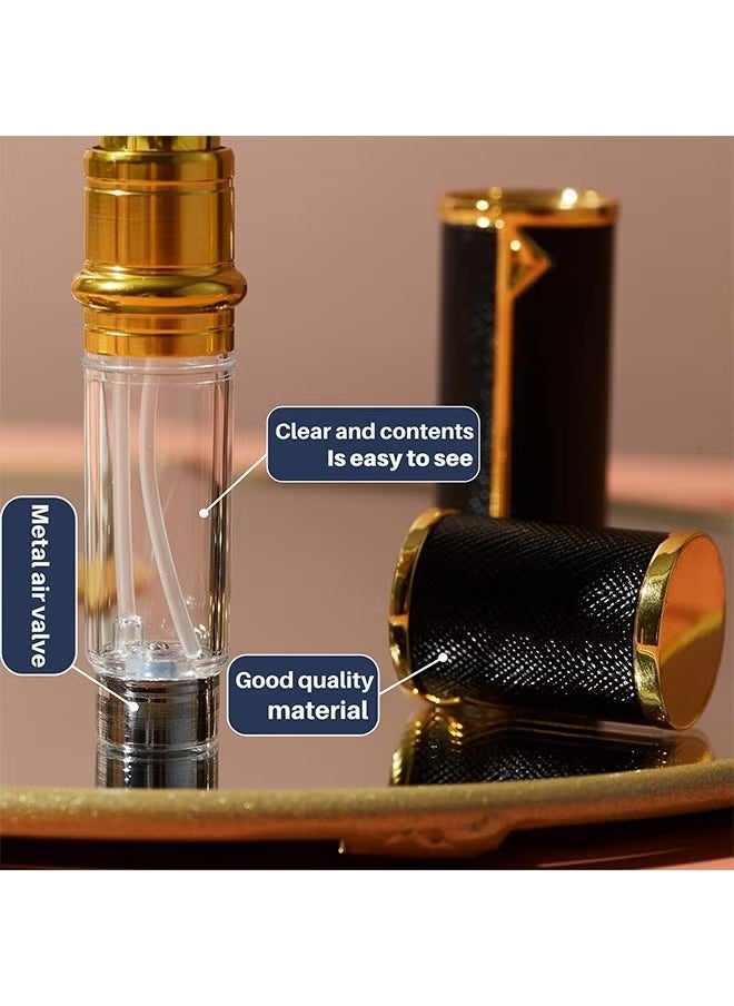Perfume Bottles Empty Refill, Perfume Atomizer, Refillable Portable Mini Perfume Atomizer, Perfume Spray bottle Atomizer for Travel, Leaking Proof, Luxury Leather, 5ml (Dark Blue)