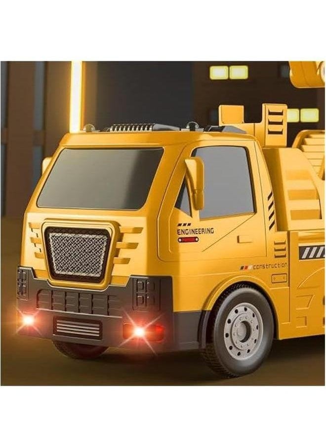 Crane Excavator Toys for Boys Age 3-5, Kids Truck Toy with Light Sounds, Construction Birthday 3 4 5 6 Years Old Girls