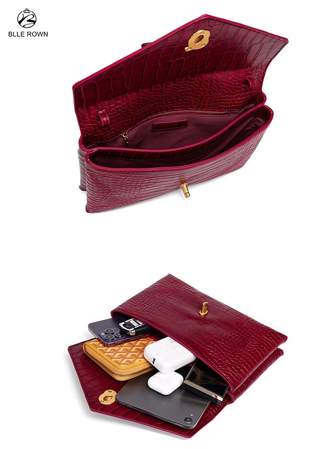 Luxury Crocodile-Print Ladies Bag for Women Portable Crossbody Bag Hand Bag For Evening Clutch Adjustable Shoulder Bags For Ladies