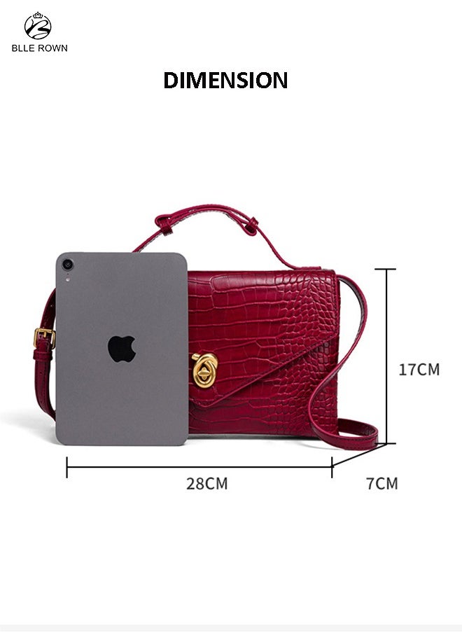 Luxury Crocodile-Print Ladies Bag for Women Portable Crossbody Bag Hand Bag For Evening Clutch Adjustable Shoulder Bags For Ladies