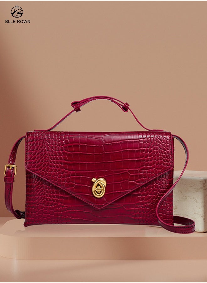 Luxury Crocodile-Print Ladies Bag for Women Portable Crossbody Bag Hand Bag For Evening Clutch Adjustable Shoulder Bags For Ladies