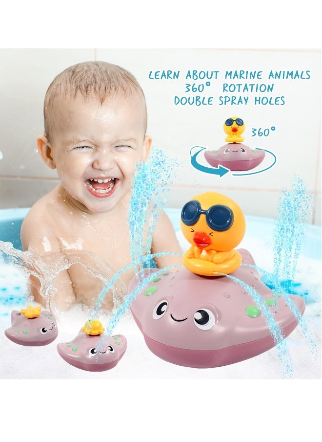 Bathtub Toys for Kids, Bath Toys, Whale Bath Toy Sprinkler, Stingray Automatic Spray Water, Induction Sprinkler Bathtub Baby Toys for Infants Toddlers, Pool Bathroom Baby Toy Boys  Girls Gift