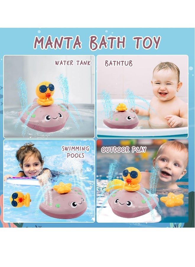 Bathtub Toys for Kids, Bath Toys, Whale Bath Toy Sprinkler, Stingray Automatic Spray Water, Induction Sprinkler Bathtub Baby Toys for Infants Toddlers, Pool Bathroom Baby Toy Boys  Girls Gift
