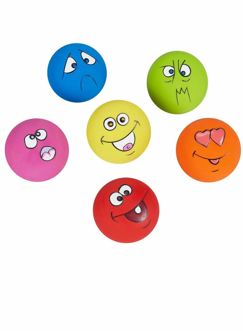 Dog Toy, Squeaky Dog Toys, Funny Face Chewing, Latex Rubber, Soft Fetch Play Interactive Dog Balls, for Puppy Small Medium Pet Dog (6PCS)