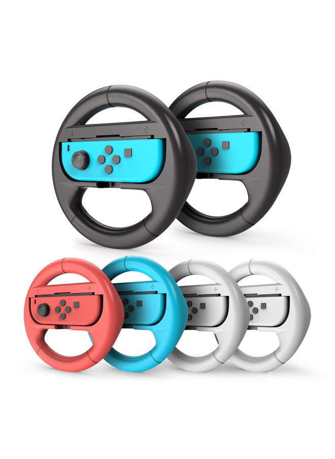 Nintendo Switch OLED Joy-con Steering Wheel Switch Handle Steering Wheel Bracket Grip-Product Color:Red + Blue