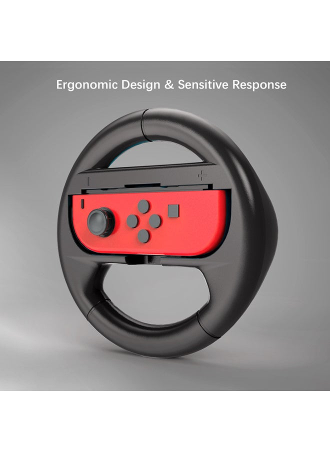 Nintendo Switch OLED Joy-con Steering Wheel Switch Handle Steering Wheel Bracket Grip-Product Color:Red + Blue