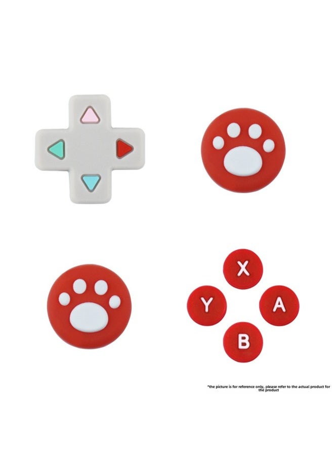 Nintendo Switch/oled Silicone Key Stickers NS Rocker Cap Cross Direction Key Cap Game Machine Accessories-Product Color:4*send Stickers