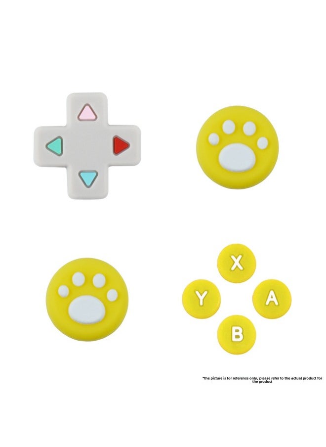 Nintendo Switch/oled Silicone Key Stickers NS Rocker Cap Cross Direction Key Cap Game Machine Accessories-Product Color:4*send Stickers