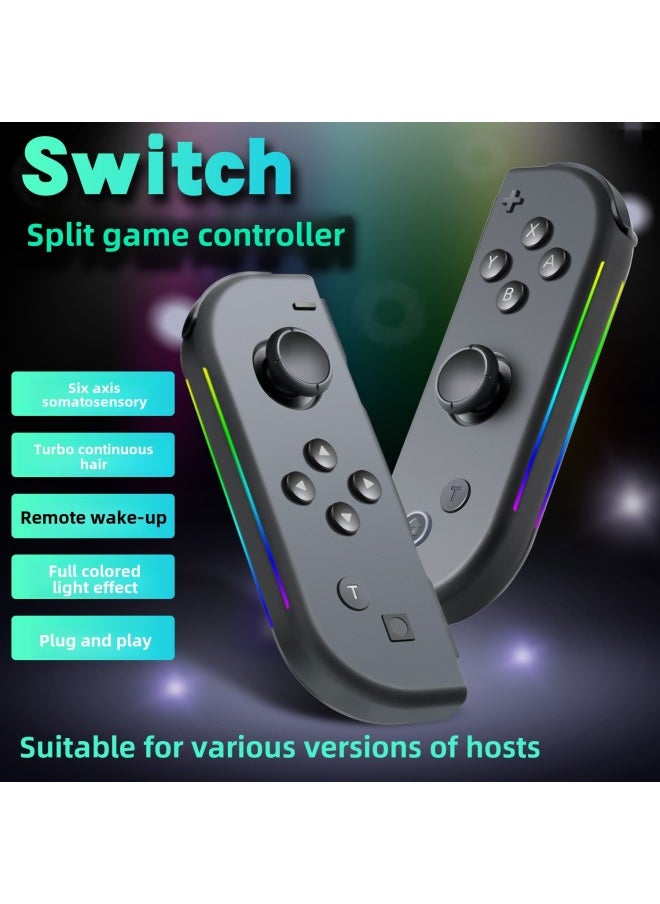 Nintendo Switch JOYCON Handle Supports One-key Wake-up Bluetooth Handle NS Somatosensory Vibration RO G Light-Product Color:Yellow