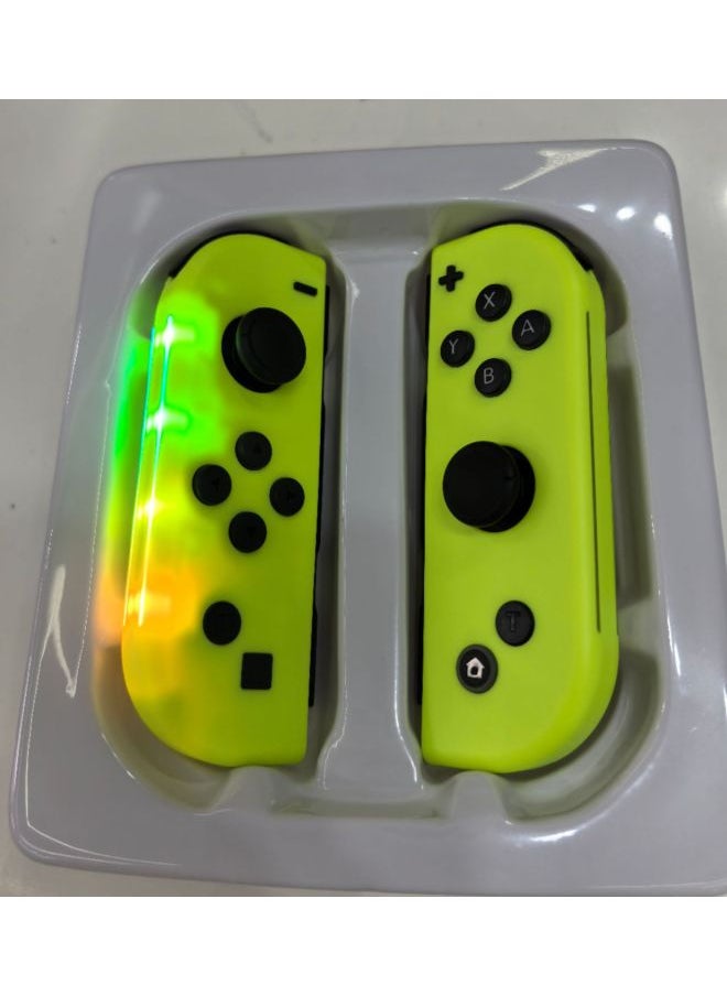 Nintendo Switch JOYCON Handle Supports One-key Wake-up Bluetooth Handle NS Somatosensory Vibration RO G Light-Product Color:Yellow