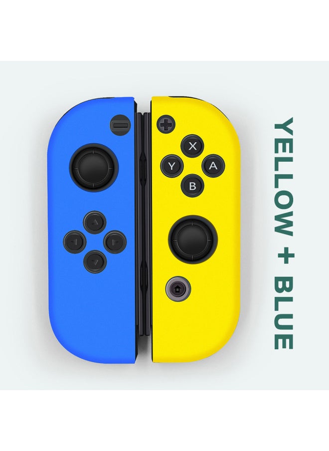Nintendo Switch Protective Cover Switch Joycon Silicone Cover Switch Handle Protective Shell Spray-Product Color:Blue With Yellow