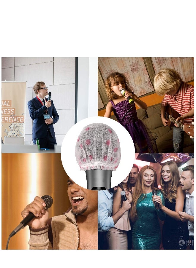 200pcs Disposable Mic Cover, Non Woven Elastic Band Handheld Mic Windscreen Cover for KTV, Recording, Stage, Interview