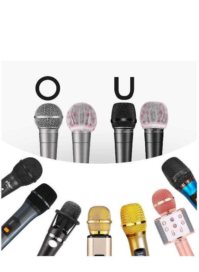 200pcs Disposable Mic Cover, Non Woven Elastic Band Handheld Mic Windscreen Cover for KTV, Recording, Stage, Interview
