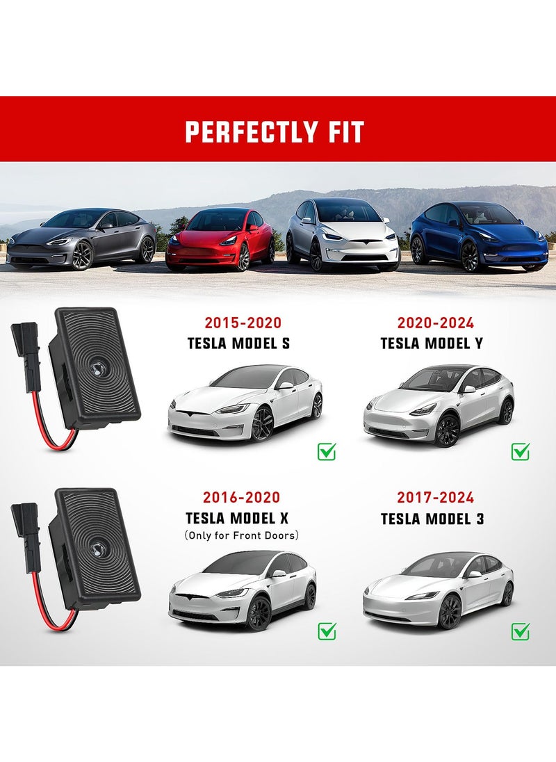 2Pcs Car Welcome Light for Tesla, LED Car Logo Door Lights , Door Projector Puddle Lights Compatible with Tesla Model 3/Y/S/X, Welcome Courtesy Step Door Interior Lamps Super Bright