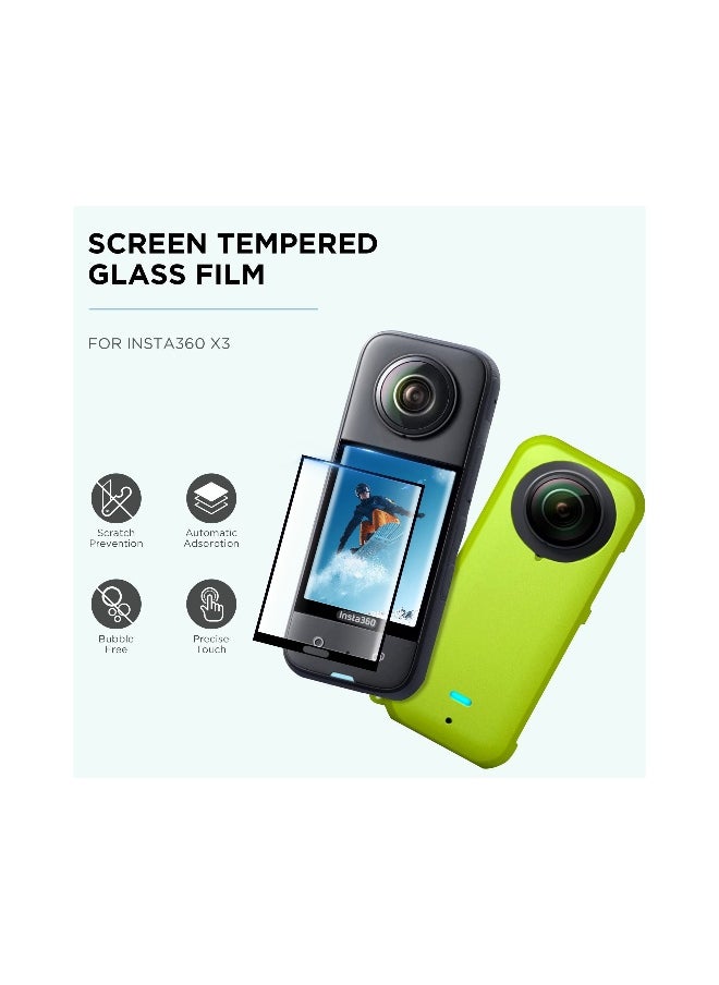 Insta360 X3 Protection Kit: Silicone Case & 2 Screen Protectors - Essential Accessories for Insta360 X3 (Green)