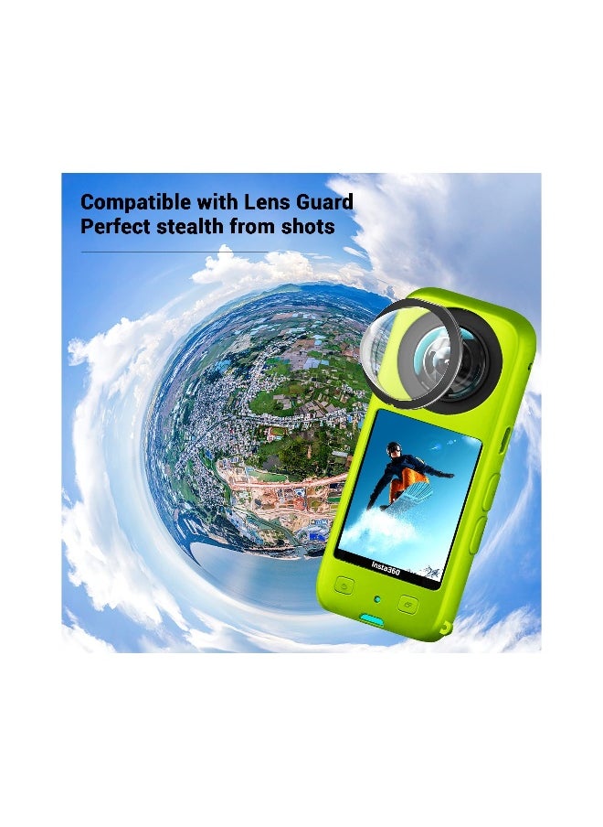 Insta360 X3 Protection Kit: Silicone Case & 2 Screen Protectors - Essential Accessories for Insta360 X3 (Green)