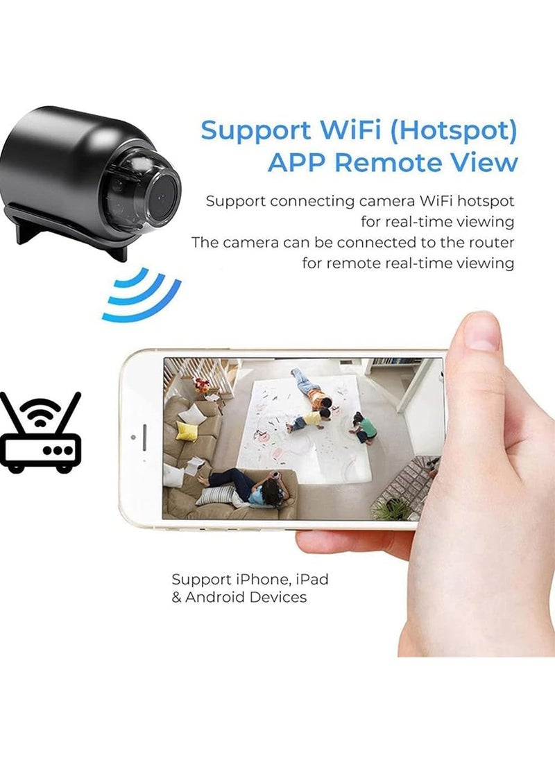 GARYVIZ WiFi 1080p Wired Small Size Camera Hd Audio Video Recording Work with Power Dc 5V 24 Hours Working Security Camera Digital Video Recorder Mini Black
