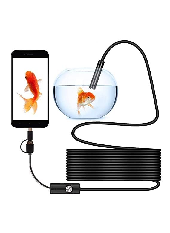 BLUELEX 5m Waterproof Snake Camera 6 LED Borescope Security Camera with 5m Wire for Android Phone PC and Notebook
